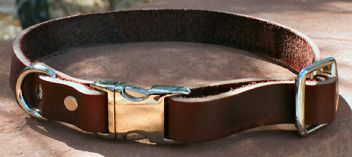 Leather Adjustable Flat Quick-Snap Collar